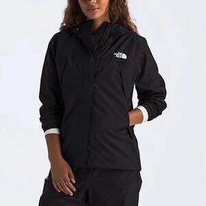 The North Face Women's Antora Black Waterproof Hooded Raincoat Jacket in XS